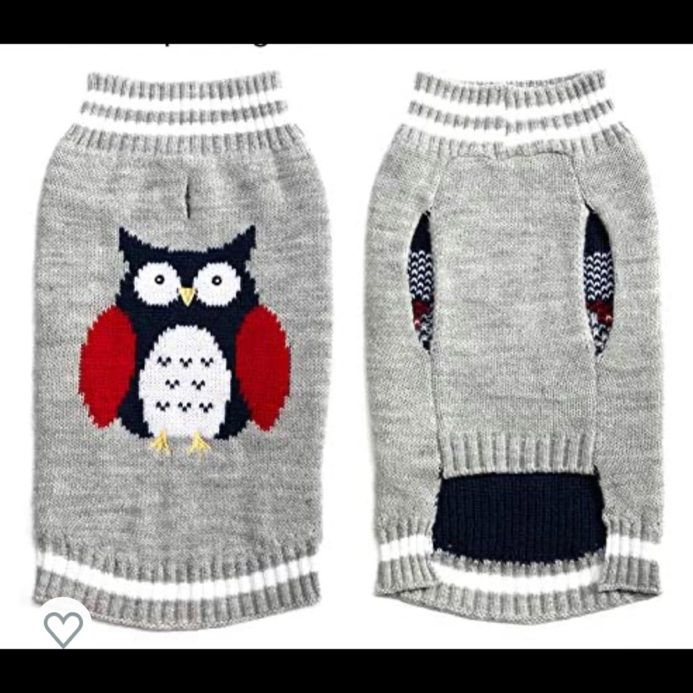Knitted Owl dog sweater